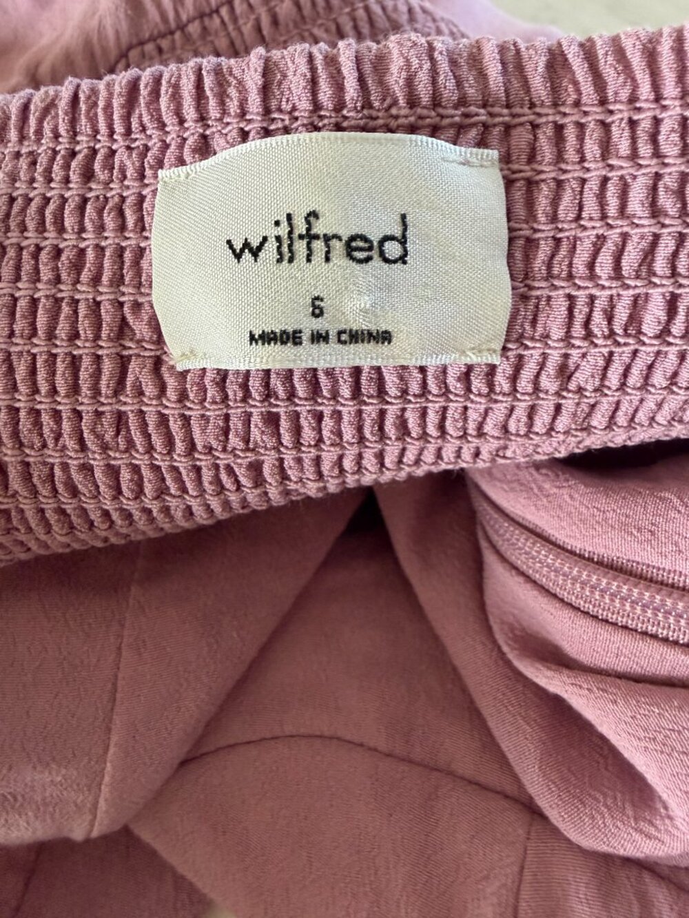 Wilfred Aritzia Pink Satin Tie Strap Mini Dress Size 6 Smocked Back Romantic - Picture 12 of 14